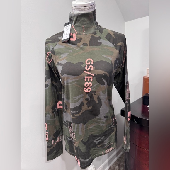 G-Star Tops - G-Star Camo Long Sleeve Top with Pink Accents